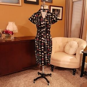 50's style Caterina Atomic Pencil Dress XXS-UK 6
